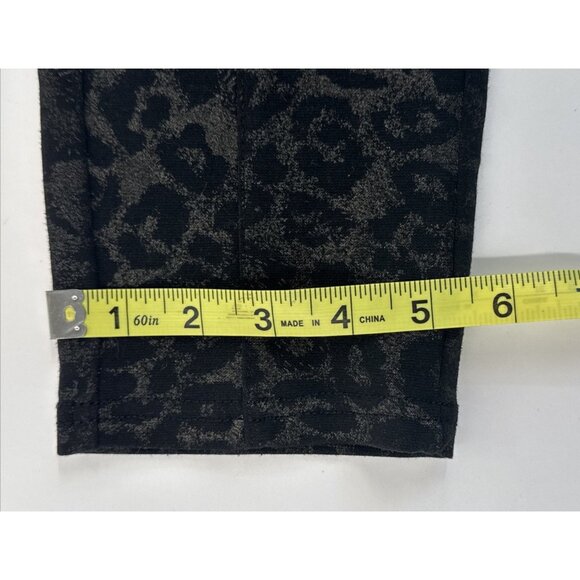 Free People Leopard Print Pants Womens Medium Black Pull On Stretch Yoga Casual - Picture 10 of 11